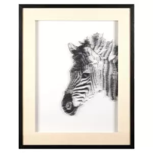 image of Premier Housewares Modello Zebra Sculptural Wall Art - White/Black Finish