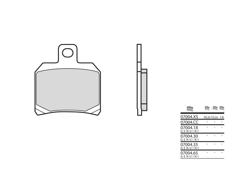 Image of Brembo S.p.A. Scooter Carbon Ceramic Brake pads - 07004CC