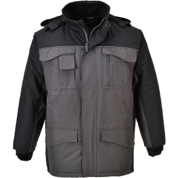 image of Portwest - S562BYRL - sz L RS Parka - Black/Grey