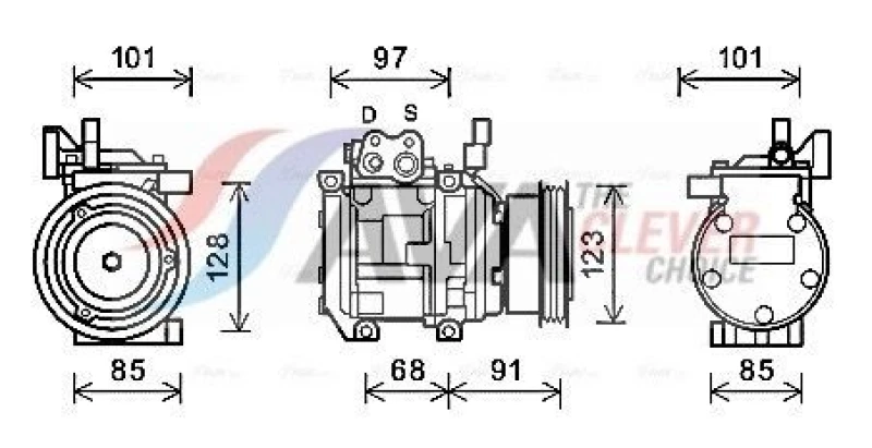 Image of Air conditioning compressor AVA COOLING SYSTEMS KAK208