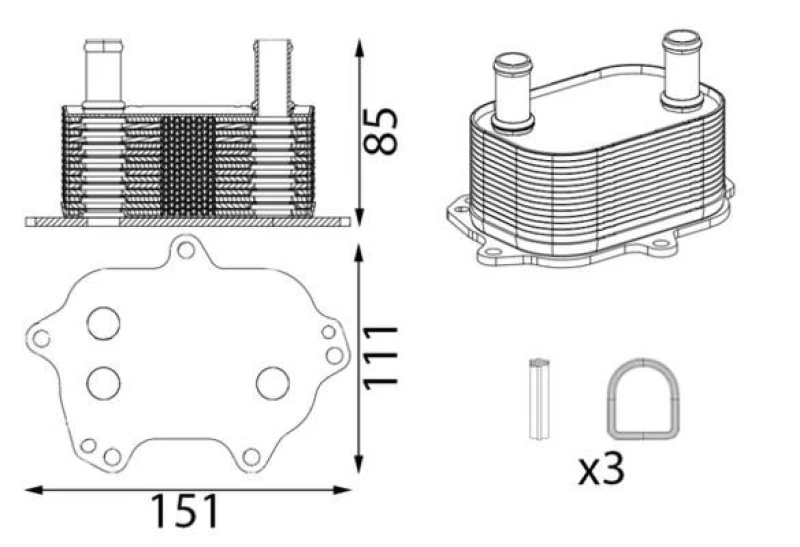 Image of MAHLE CLC 430 000S Oil Cooler LX 2117.jpg with gaskets/seals Oil Cooler,engine oil (469)