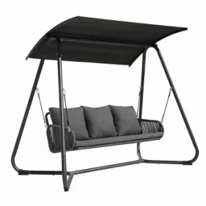 image of Charles Bentley 3 Seater Modern Garden Swing, Grey