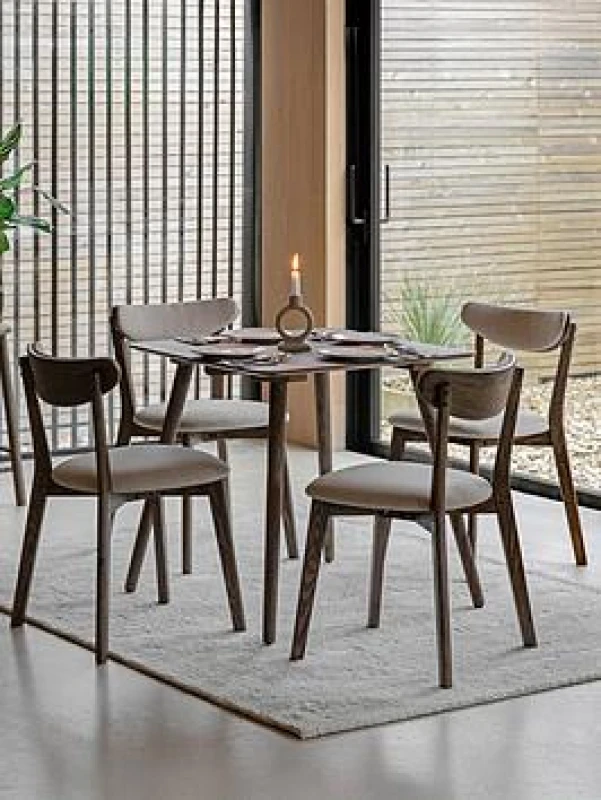 Image of Hale Square Smoked Oak Dining Table (Seats 4)