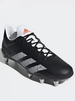 Image of adidas Kakari Soft Ground Boots, Black/White/Orange, Size 11, Men