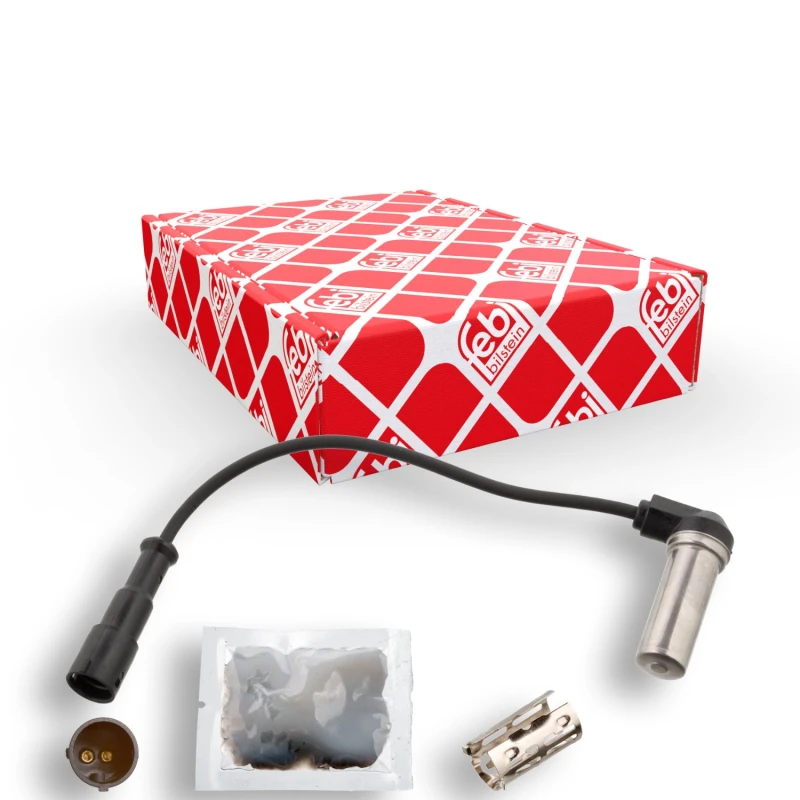 Image of FEBI BILSTEIN 40478 ABS Sensor Rear Axle Right, with bush Sensor,wheel speed (412)