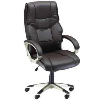 Image of HOMCOM Computer Office Swivel Chair Desk Chair High Back PU Leather Height Adjustable w/ Rocking Function (Brown) AOSOM UK