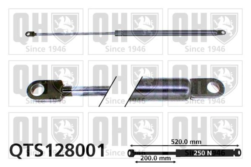 Image of QUINTON HAZELL Tailgate strut QUINTON HAZELL QTS128001