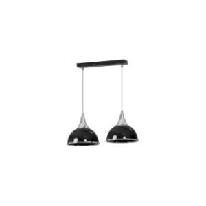 Image of Polo Black Bar Pendant Ceiling Light 2x E27