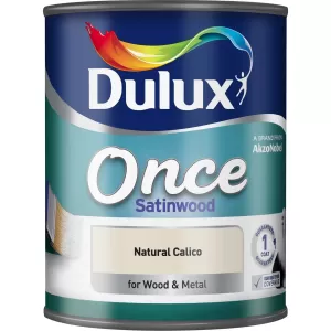 Image of Dulux Once Natural Calico Satinwood Paint 750ml