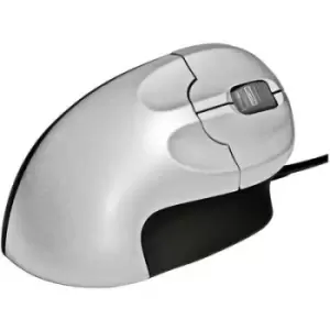 image of BakkerElkhuizen GripMouse Ergonomic mouse USB Optical Silver-black 3 Buttons 1200 dpi Big buttons