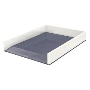 image of Leitz WOW Letter Tray Dual Colour White Grey for Format A4 53611001