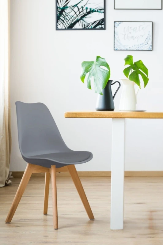 Image of Fusion Living Soho Plastic Dining Chair - Dark Grey FL1868