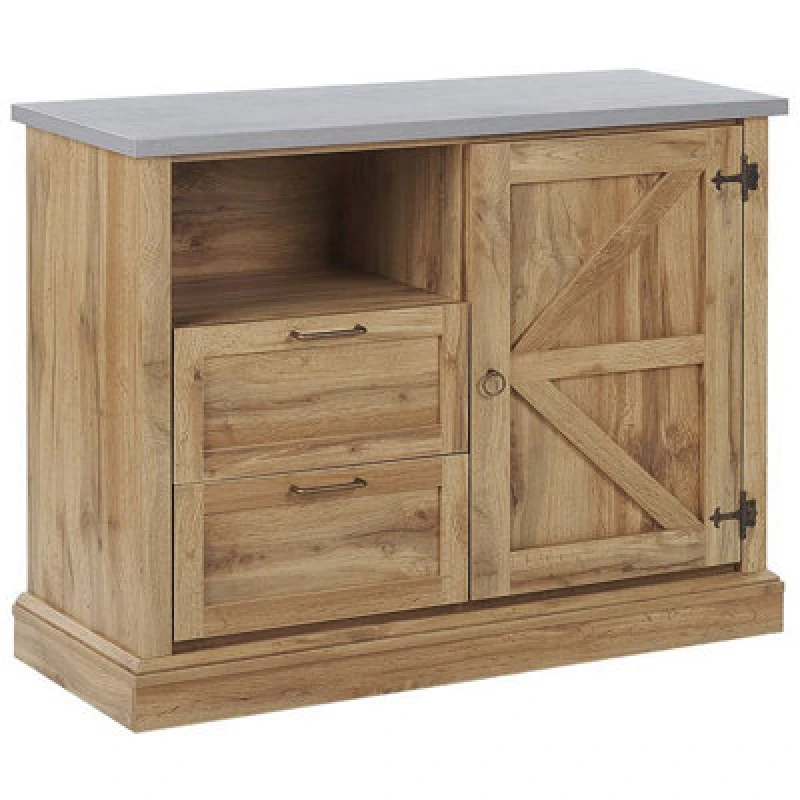 Image of Beliani Boho Sideboard Toronto Light Brown