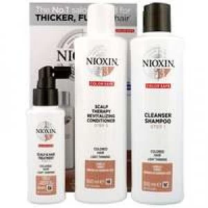 image of Nioxin 3D Care System System 3, 3 Part System Kit For Colored Hair And Light Thinning