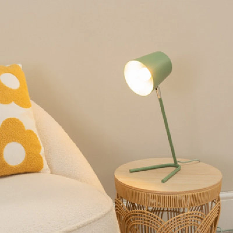 Image of ValueLights Lark Metal Task Reading Compact Desk Table Lamp with LED Bulb Green