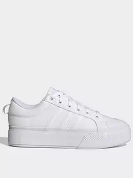 Image of adidas Sportswear Womens Bravada 2.0 Platform Trainers - WHITE, White, Size 3.5, Women