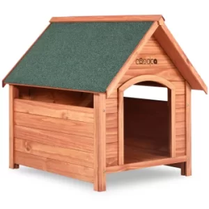 image of Dog Kennel Wood 82x72x85cm with Pointed Roof