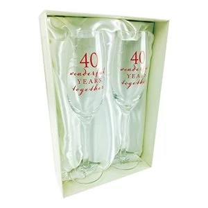 image of Amore By Juliana Champagne Flute Set - 40th Anniversary