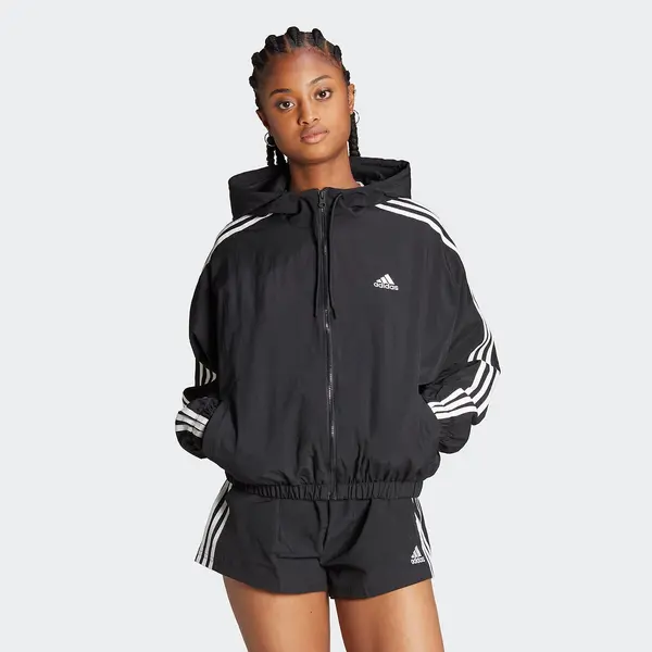 Image of Woven Essentials 3-Stripes Windbreaker with Hood