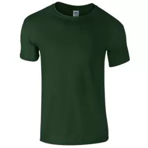 image of Gildan Mens Short Sleeve Soft-Style T-Shirt (M) (Forest Green)