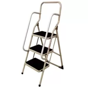 Image of Folding Steps with Handrail, 3 treads