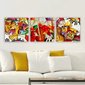 Image of 3P10478 Multicolor Decorative Canvas Painting (3 Pieces)