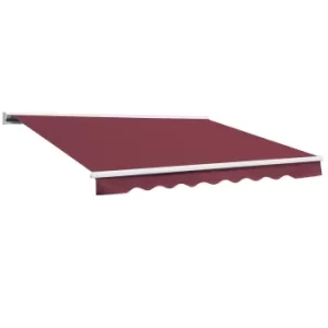 image of Outsunny 2.5mx 2m Motorised Aluminium Awning w/ Remote Wine Red