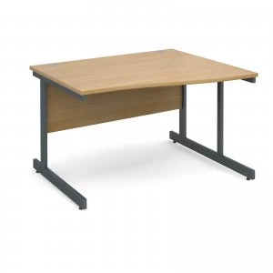 image of Contract 25 Right Hand Wave Desk 1200mm - Graphite Cantilever Frame o