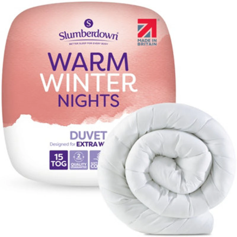 Image of Slumberdown Warm Winter Nights 15 Tog Winter Duvet White