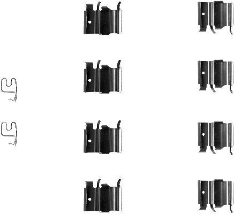 Image of HELLA Brake pad fitting kit HELLA 8DZ 355 202-771