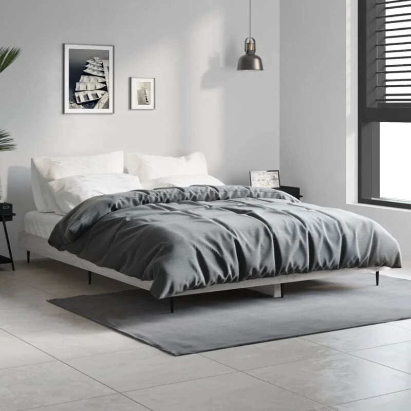 Image of VIDAXL Bed Frame without Mattress Grey Sonoma 140x190cm Engineered Wood Vidaxl 8720845797683