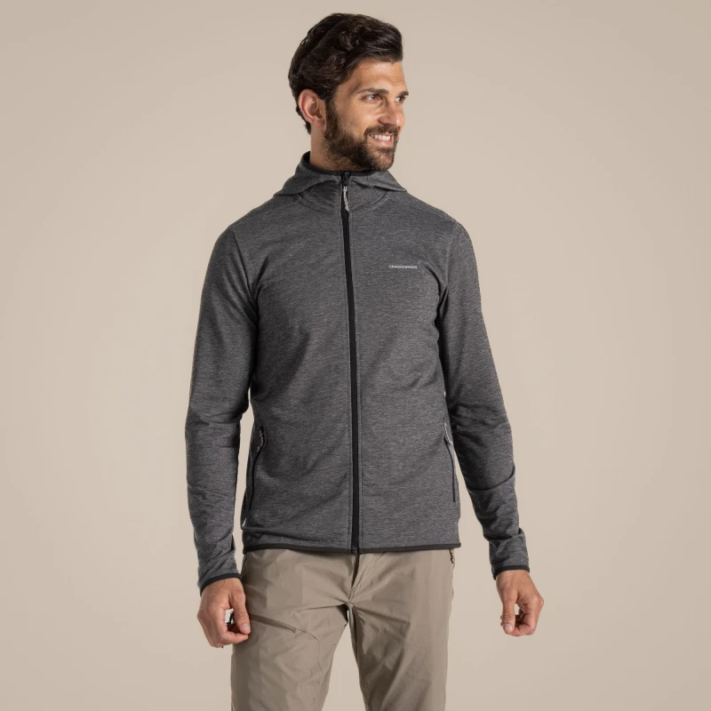Image of Craghoppers Craghoppers Men NosiLife Deft Hooded Insect-Repellent Full-Zip Jacket in Grey Size: Small Grey S Male 5063260000666