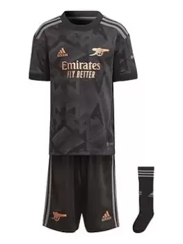 Image of adidas Kids Arsenal Away 22/23 Mini Kit, Black, Size 18-24 Months