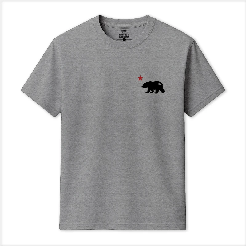 Image of Republic of California Mens Cali Bear T-Shirt in Grey Size: Large Grey Male L