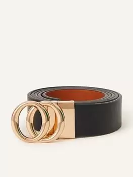 image of Accessorize Reversible Black and Tan Belt, Multi Size M Women