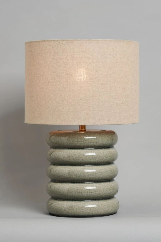 Image of BHS Lighting Florence Flump Table Lamp in Green Green Unisex