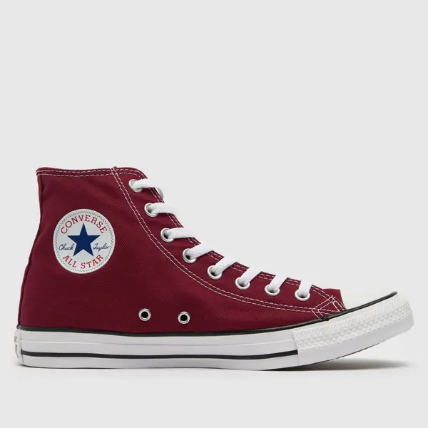 Image of Converse all star hi trainers in burgundy Burgundy UK 11 (EU 46½)