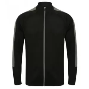 Image of Finden & Hales Mens Knitted Tracksuit Top (XS) (Black/Gunmetal)