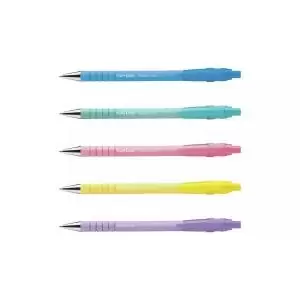 Image of Paper Mate 2162277 Flexgrip Pastel 5 pack Blue ink Retractable Ball