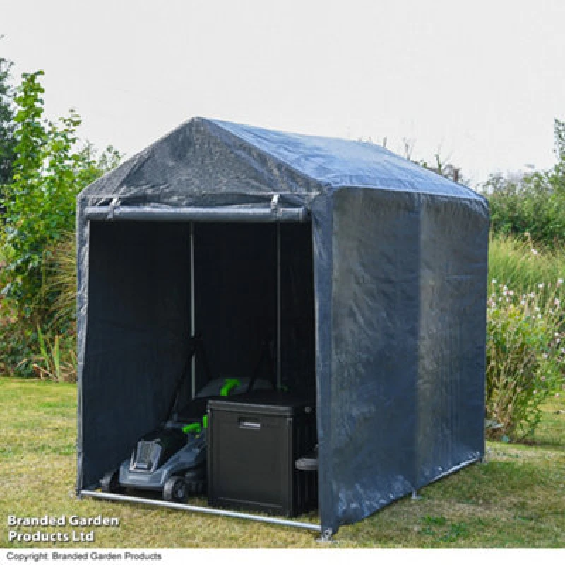 Image of Garden Gear Heavy Duty Portable Shed/garage Storage, Steel Frame, Waterproof Weatherproof Polyethylene Cover Apex Roof (4ft X 6ft)