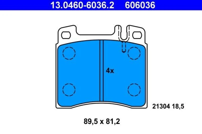 Image of ATE 13.0460-6036.2 Brake pad set excl. wear warning contact Brake Pad Set,disc brake (402)