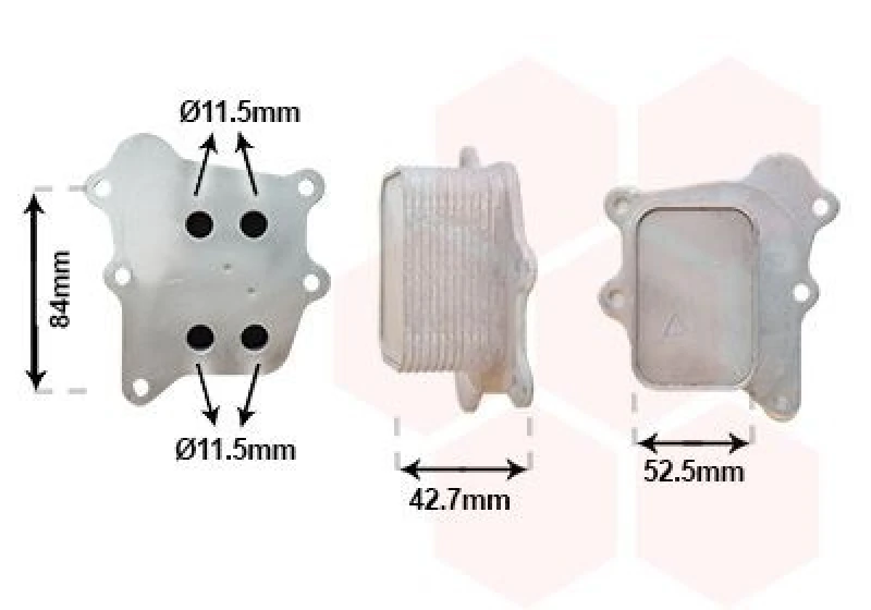 Image of VAN WEZEL Engine oil cooler VAN WEZEL 52013700