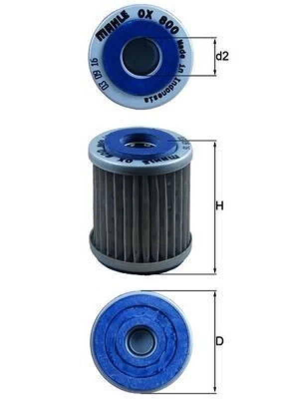 Image of Oil filter MAHLE OX 800