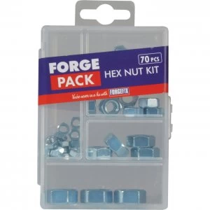 image of Forgefix 70 Piece Hexagon Nut Assortment Metric