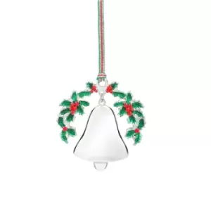 image of Newbridge Silverware Bell and Holly Christmas Tree Decoration