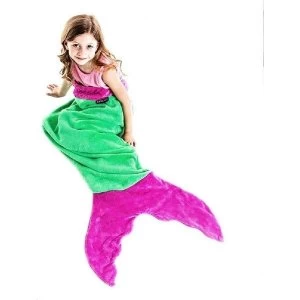 Image of Mermaid Tail Blanket For Children (Green/Pink)