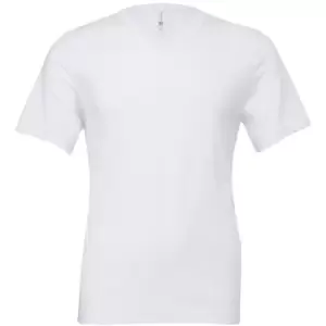 Image of Canvas Mens Jersey Short Sleeve V-Neck T-Shirt (2XL) (White)