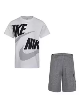 image of Boys, Nike NIKE YOUNGER BOYS NSW HBR CARGO FT SHORT SET, Grey, Size 3-4 Years