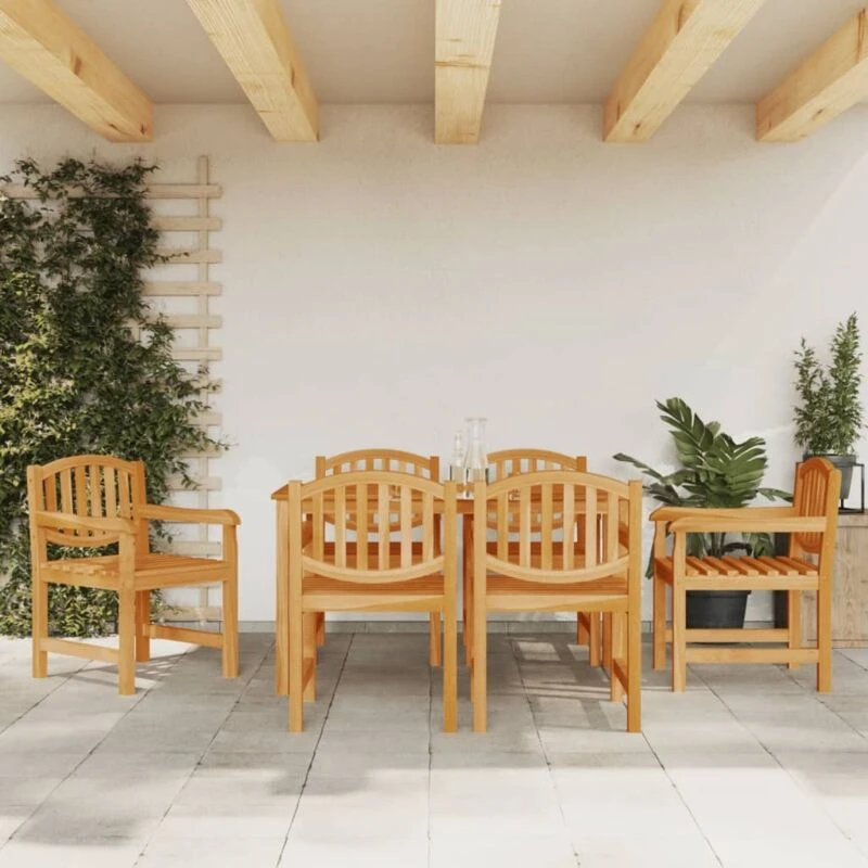 Image of vidaXL Garden Chairs 6 pcs 58x59x88cm Solid Wood Teak, Brown 3157905
