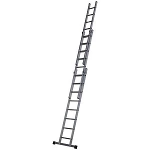 image of Werner Professional 5.7m 3 Section Aluminium Extension Ladder